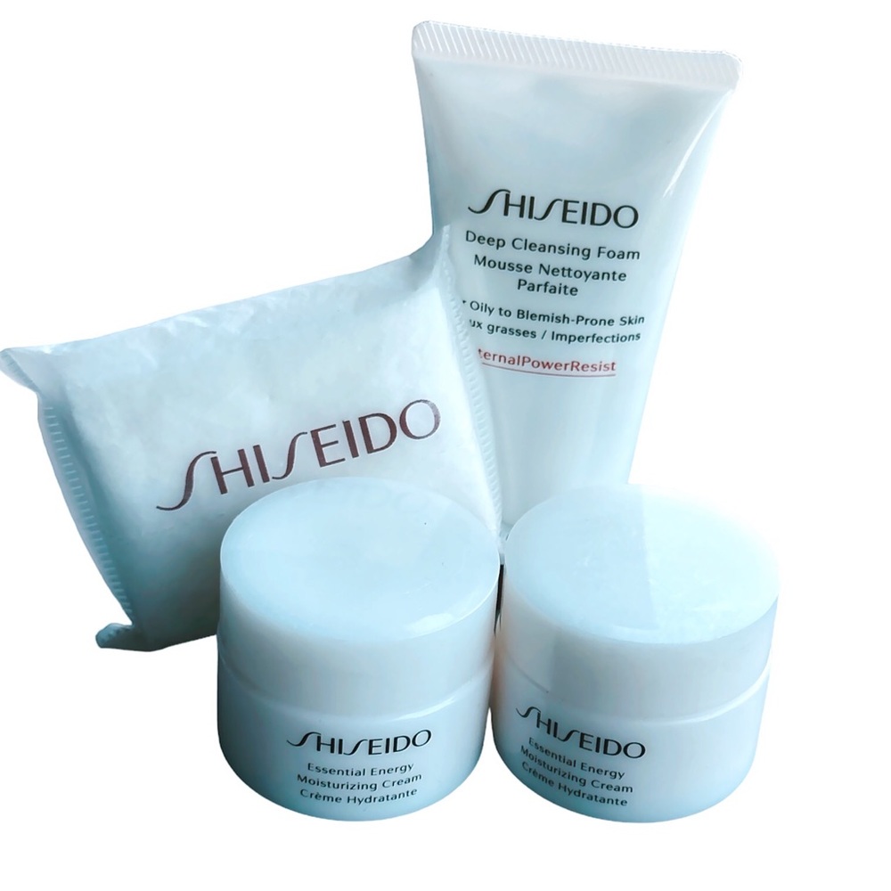 (1) SHISEIDO Cleansing Foam & (2) SHISEIDO Essential Energy Moisturizing Cream
